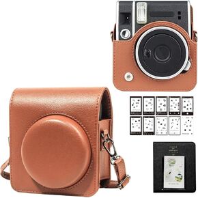 Accessories Kit for Fujifilm Instax Mini 40 Instax Camera，Including Mini 40 Clear Case, 64 Pocket Mini Photo Album for Mini 3 Inch Film, Adjustable PU Leather Strap, 10 DIY Sticker (No Camera)