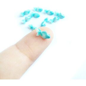 An_Shop 10 Pcs Light Blue Goldfishs Miniature DIY Artificial Accessories Decorations Scale 1:12 Thai Clay Figurine Mini Decorative Craft Dollhouse Making Handicraft Craftsmanship Doll House Decor