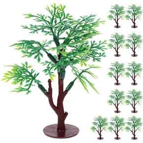 LUOZZY 12Pcs Miniature Tree Dollhouse Model Micro Landscape Trees Mini Plastic Trees for Sand Table Micro Landscape Ornament