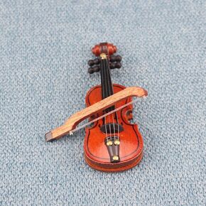 Miniature Violin, Dollhouse Violin Model Musical Instrument, 1/12 Scale Violin, Miniature String Instrument, Tiny Violin Bow, for Dollhouse Decortion DIY