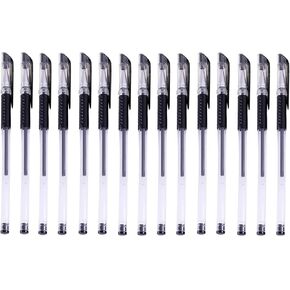 15 pcs gel pens economy pack, Fine tip quick-drying, great smooth writing experience best for home, schools & offices (15 pens/pack) (Black)