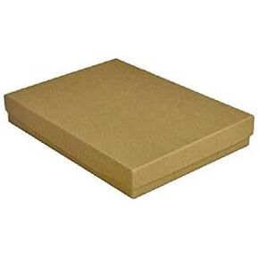 RJ Displays 25 Pack Kraft Cotton Filled Jewelry Box Necklace, Bracelet, Anklet -Size 5.25" X 3.75" X 1"