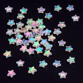 200 Pcs Star Bracelet Beads, 10mm Acrylic Star Shape Beads for Jewelry Making, DIY Art Crafts, Necklace, Earrings for Women
