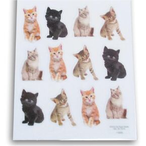 Kitten Stickers - Realistic Photographic Cats Adhesive Decals for Crafts, Cardmaking, Scrapbooks– 24 Pc