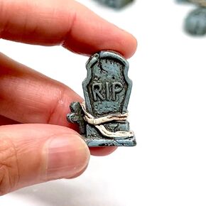 Miniature Gravestone, Miniature Halloween Gravestone, Miniature Tombstones, Tiny Resin Gravestones, for Dollhouse Halloween, Graveyard Markers, Tombstone Ornament, Fairy Garden, Diorama (5PCS)