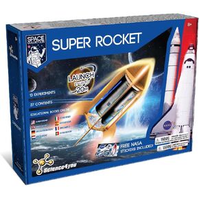 Science4you NASA Super Rocket Launcher - Space Game with 13 Experiments for Kids, Make Your Own Scientific Rockets and Launch Them up to 20 Metres High, Gift for Boys and Girls 8+ Years Old