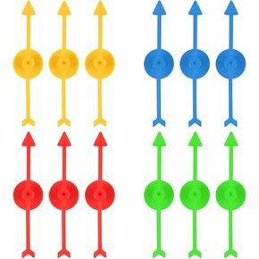 12pcs Game Spinners, 3.94inch Plastic Spinners Arrow Game Spinners 4 Color Board Game Spinners Prize Spinning Wheel Twister Fidget Spinner Replacement for Classroom Board Activities DIY Toy Projects