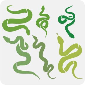 FINGERINSPIRE Snakes Stencil for Painting 11.8x11.8 Viper Stencil Plastic Snake Pattern Stencil Reusable Animal Theme Template for Painting on Wood, Floor, Wall, Tile, Canvas, Fabric and Furniture