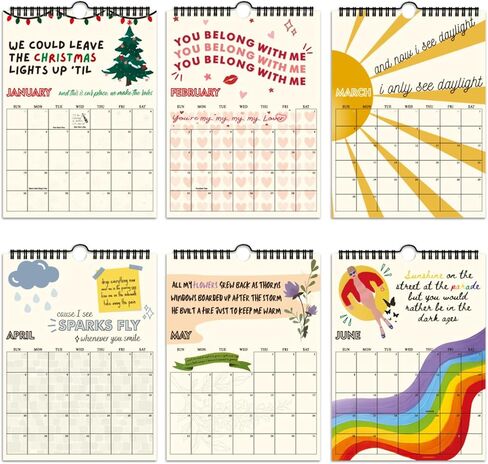 2025 Roaring Twenties Calendar Wall Calendar مع كلمات الأغاني، 2025 TS Lyrics Calendar، 12 مخطط تقويم شهري، غلاف ألبوم ملصق الموسيقى، ملصق تقويم الحائط هدية التقويم in Saudi Arabia