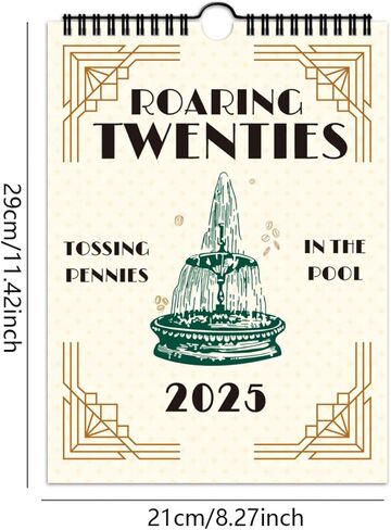 2025 Roaring Twenties Calendar Wall Calendar مع كلمات الأغاني، 2025 TS Lyrics Calendar، 12 مخطط تقويم شهري، غلاف ألبوم ملصق الموسيقى، ملصق تقويم الحائط هدية التقويم in Saudi Arabia