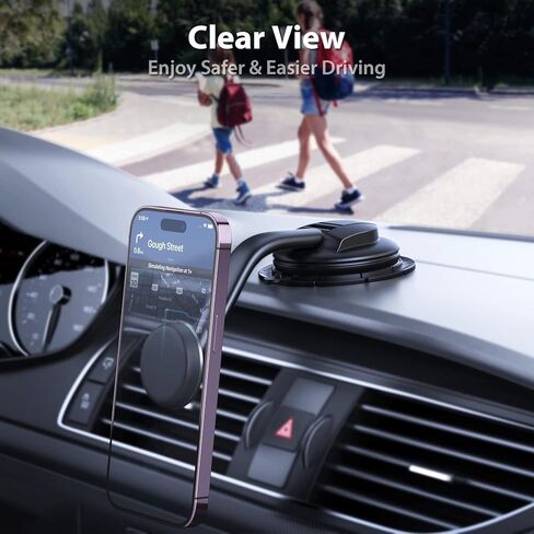 Magnetic Phone Holder for Car, [ Powerful Magnets & Military-Grade Suction] Car Phone Holder Mount Dashboard Windshield Cell Phone Holder Phone Stand for Car iPhone Android Automobile Cradle (Gray) in Saudi Arabia