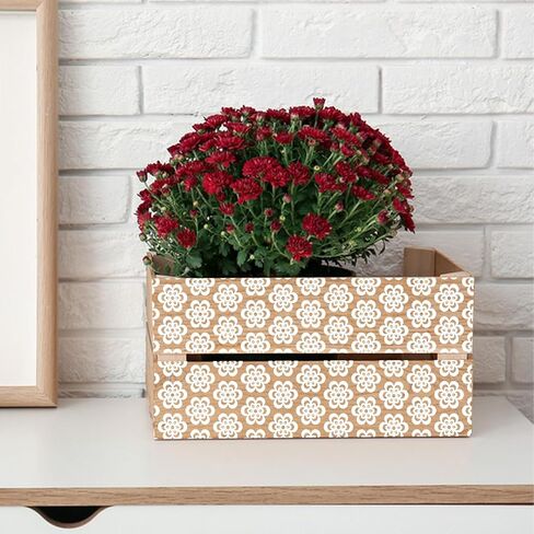 2Pcs Flowers Silk Screen Stencil Mesh Transfer Stencil Reusable Self-Adhesive for Painting on Wood Wall Clothes Fabric Furniture Cup Paper Garden Decoration in Saudi Arabia