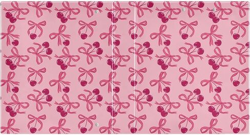 3 Ring Binder Cherry Bow 1.5 Inch Binders Letter Size Cute Decorative Hardcover with 3 Interior Pockets Y2K Preppy Pink Binder Organizer for Home School Office Supplies in Saudi Arabia