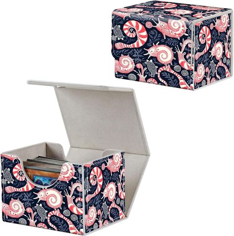 Card Deck Box for MTG, Fits 100+ Single Sleeved Cards, PU Leather Trading Card Storage Box for TCG, CCG, MTG Cards, Strong Magnet Magic Gathering Deck Box, Pink Sea Snail in Saudi Arabia