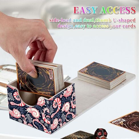 Card Deck Box for MTG, Fits 100+ Single Sleeved Cards, PU Leather Trading Card Storage Box for TCG, CCG, MTG Cards, Strong Magnet Magic Gathering Deck Box, Pink Sea Snail in Saudi Arabia