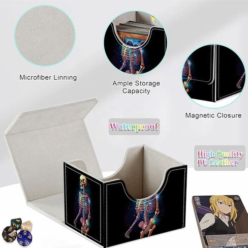 Card Deck Box for MTG, Fits 100+ Single Sleeved Cards, PU Leather Trading Card Storage Box for TCG, CCG, MTG Cards, Strong Magnet Magic Gathering Deck Box, Pink Sea Snail in Saudi Arabia