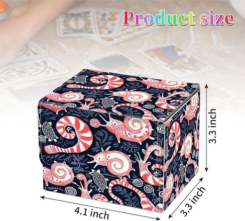 Card Deck Box for MTG, Fits 100+ Single Sleeved Cards, PU Leather Trading Card Storage Box for TCG, CCG, MTG Cards, Strong Magnet Magic Gathering Deck Box, Pink Sea Snail in Saudi Arabia