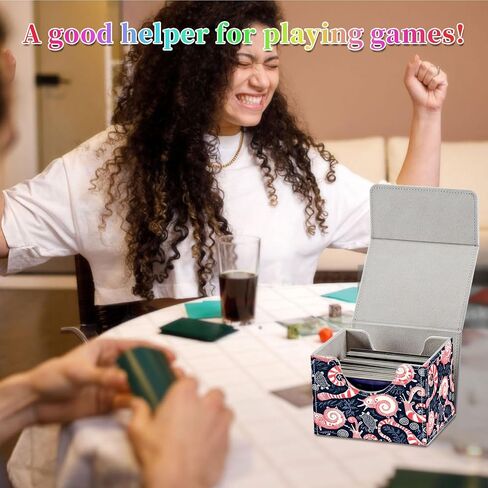 Card Deck Box for MTG, Fits 100+ Single Sleeved Cards, PU Leather Trading Card Storage Box for TCG, CCG, MTG Cards, Strong Magnet Magic Gathering Deck Box, Pink Sea Snail in Saudi Arabia