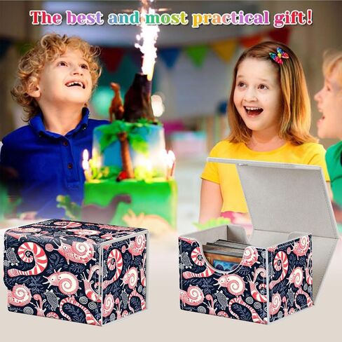 Card Deck Box for MTG, Fits 100+ Single Sleeved Cards, PU Leather Trading Card Storage Box for TCG, CCG, MTG Cards, Strong Magnet Magic Gathering Deck Box, Pink Sea Snail in Saudi Arabia