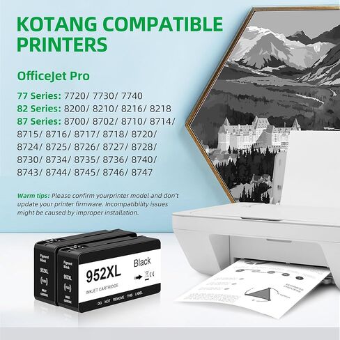 952XL استبدال خراطيش الحبر المتوافقة مع HP 952 XL تعمل مع HP Officejet Pro 7720 8715 8710 7740 8720 8702 8210 8730 8740 8216 8725 طابعات ثلاثية الألوان (سماوي، أصفر، أرجواني، 3 عبوات) in Kuwait