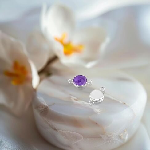 925 Sterling Silver Bezel Cups - Set of 6 Pendant Tray - 4mm Sterling Silver Round Blank Bezel with 2 Loops- Cabochons for Jewelry Making - DIY Jewelry Supplies for Bracelets and Earrings in Kuwait