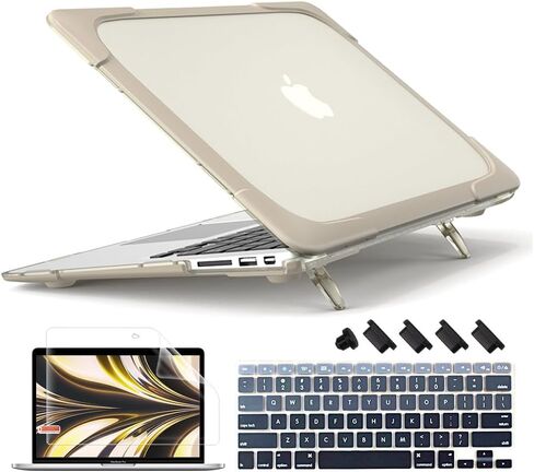 Mektron for MacBook Air 13 Case A1466 A1369, [Heavy Duty] [Dual Layer] Hard Case Cover with TPU+PC Bumper for MacBook Air 13.3-inch (2010-2017 Relase) w/Keyboard Cover Screen Protector, Gray in Kuwait