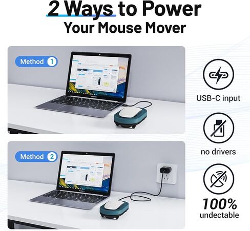 HONKID Undetectable Mouse Mover Jiggler with ON/Off Switch and USB Port Drive-Free,Simulate Physical Automatically Mouse Movement,Prevent Computer Laptop Inactive/Lockdown (Silver) in Saudi Arabia