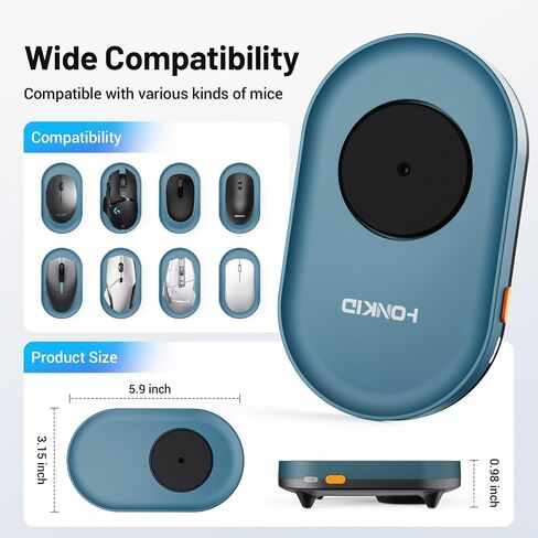 HONKID Undetectable Mouse Mover Jiggler with ON/Off Switch and USB Port Drive-Free,Simulate Physical Automatically Mouse Movement,Prevent Computer Laptop Inactive/Lockdown (Silver) in Saudi Arabia