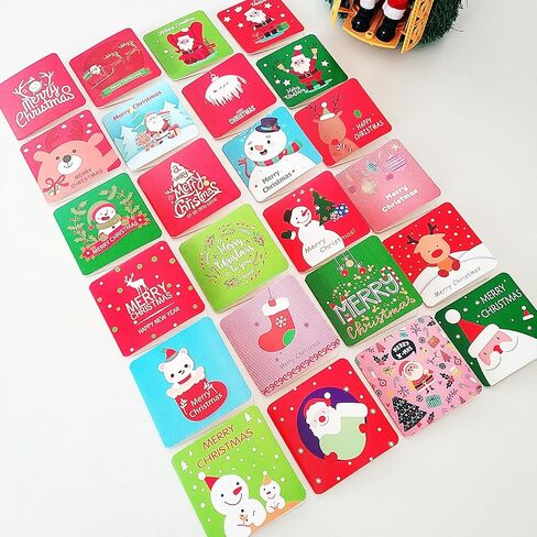 48 Pack Mini Christmas Greeting Cards, Cute Sweety Christmas Cards Set-48 Designs Mini Greeting Cards 2.9 x 2.9inch,48Pcs Mini Envelopes 3 x 3inch (Red) in Saudi Arabia