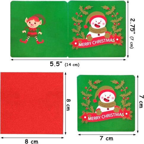 48 Pack Mini Christmas Greeting Cards, Cute Sweety Christmas Cards Set-48 Designs Mini Greeting Cards 2.9 x 2.9inch,48Pcs Mini Envelopes 3 x 3inch (Red) in Saudi Arabia