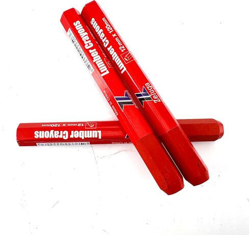 4.7in. x 0.47in. Hex Shape Industrial Lumber Marking Crayons for Clear and Permanent Markings, Red 12 Pack in Saudi Arabia
