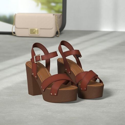 لايملايت أبريل - صنادل نسائية ذات كعب عالٍ من الخشب الصناعي in Kuwait