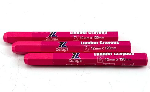 4.7in. x 0.47in. Hex Shape Industrial Lumber Marking Crayons for Clear and Permanent Markings, Red 12 Pack in Saudi Arabia