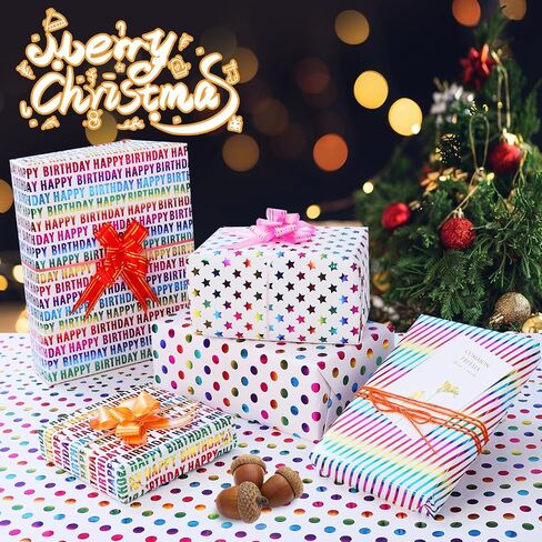 LL FCBDA Wrapping Paper Roll - Mini Roll - 17 inch X 120 inch Per roll -Gift Wrapping Paper - Colorful Foil Design in Saudi Arabia