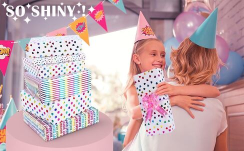 LL FCBDA Wrapping Paper Roll - Mini Roll - 17 inch X 120 inch Per roll -Gift Wrapping Paper - Colorful Foil Design in Saudi Arabia
