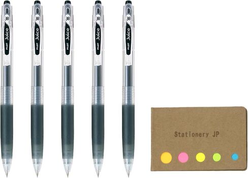 Pilot Juice 05 Retractable Gel Ink Pen, Extra Fine Point, 0.5mm, White Ink, 5-Pack, Sticky Notes Value Set in Saudi Arabia
