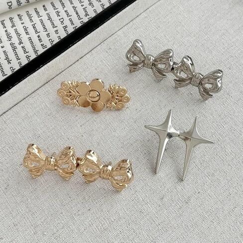 3 pcs Metal Material No Sew Jean Buttons Tighten Buckles, Detachable Waist Body Fit Waist Tightener for Women's Skirts, Pants, Jeans in Saudi Arabia