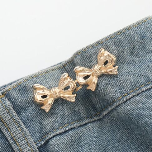 3 pcs Metal Material No Sew Jean Buttons Tighten Buckles, Detachable Waist Body Fit Waist Tightener for Women's Skirts, Pants, Jeans in Saudi Arabia