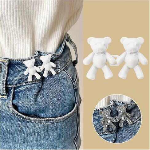 3 pcs Metal Material No Sew Jean Buttons Tighten Buckles, Detachable Waist Body Fit Waist Tightener for Women's Skirts, Pants, Jeans in Saudi Arabia
