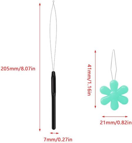 utysty 10 حزمة إبرة الخيط + الشعر التمديد حلقة إبرة الخيط اليد مجموعة الخياطة سحب هوك حبة أداة لDIY الخرز دليل الخياطة الديكور الريشة عبر غرزة التطريز القرع in Kuwait