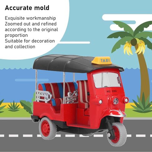 Tricycle Toy, Pull Back Thai Tricycle Simulation Alloy Tuk Tuk Car Model Toy Children Vehicle Toy(Blue) Hand -Made Toys in Saudi Arabia