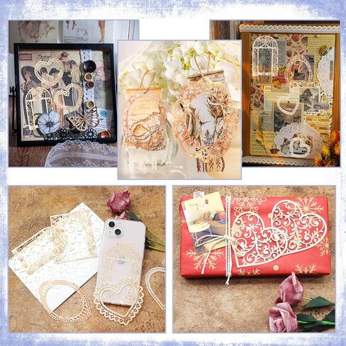 Anvin 30 جهاز كمبيوتر شخصى القصاصات ورقة الدانتيل خلفية خمر القواطع ورقة، إطارات، الزهور القلب ورقة الزخرفية جوفاء لسكرابوكينغ، مجلة غير المرغوب فيه، يوميات الفن، صناعة البطاقات، مخطط، DIY in Kuwait