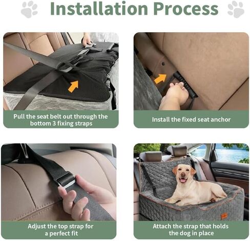 Dog Car Seat Medium Sized Dog Under 60 Lbs, Large Dog Bed for Car Back Seat, Dog Booster Car Seat for 2 Small Dogs, Backseat Dog Carseat, Portable Dog Travel Accessories in Kuwait