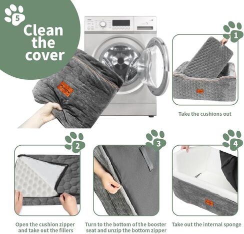 Dog Car Seat Medium Sized Dog Under 60 Lbs, Large Dog Bed for Car Back Seat, Dog Booster Car Seat for 2 Small Dogs, Backseat Dog Carseat, Portable Dog Travel Accessories in Kuwait
