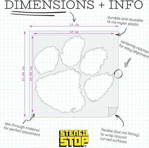 Clemson Tigers Paw Stencil – 12 x 11.54 Inches, Officially Licensed, Durable and Reusable Stencil for Painting on Wood, Walls, Signs, and Home Decor – Perfect for DIY Crafts and Game Day Decorations in Saudi Arabia