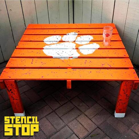 Clemson Tigers Paw Stencil – 12 x 11.54 Inches, Officially Licensed, Durable and Reusable Stencil for Painting on Wood, Walls, Signs, and Home Decor – Perfect for DIY Crafts and Game Day Decorations in Saudi Arabia