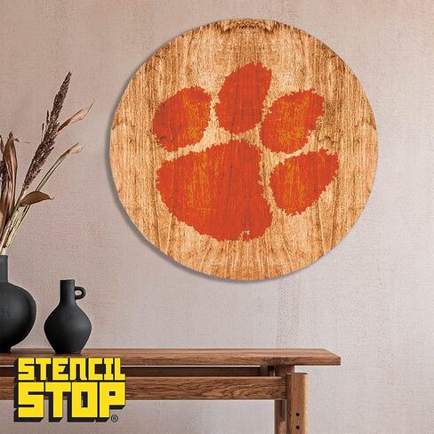 Clemson Tigers Paw Stencil – 12 x 11.54 Inches, Officially Licensed, Durable and Reusable Stencil for Painting on Wood, Walls, Signs, and Home Decor – Perfect for DIY Crafts and Game Day Decorations in Saudi Arabia