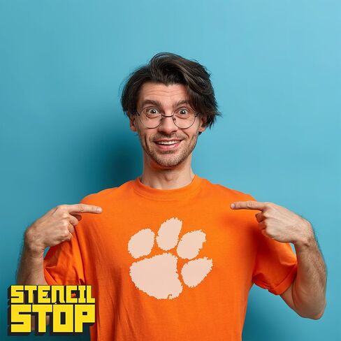 Clemson Tigers Paw Stencil – 12 x 11.54 Inches, Officially Licensed, Durable and Reusable Stencil for Painting on Wood, Walls, Signs, and Home Decor – Perfect for DIY Crafts and Game Day Decorations in Saudi Arabia