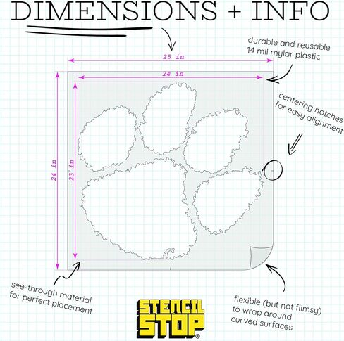 Clemson Tigers Paw Stencil – 12 x 11.54 Inches, Officially Licensed, Durable and Reusable Stencil for Painting on Wood, Walls, Signs, and Home Decor – Perfect for DIY Crafts and Game Day Decorations in Saudi Arabia