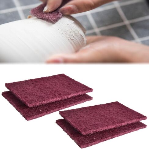 Pottery Tools - Buffing Sponge Sandpaper, Cloth Sandpaper, Abrasive Cloth for Smoothing Clay Bodies, Hand Sanding and Polishing Tools (red-4) in Saudi Arabia